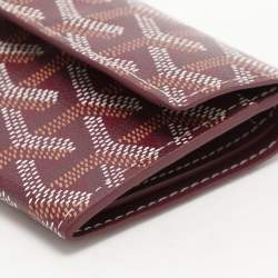 Goyard Burgundy Goyardine Coated Canvas Marigny Wallet