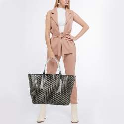 Goyard Black Goyardine Coated Canvas and Leather Saint Louis GM Tote