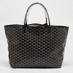 Goyard Black Goyardine Coated Canvas and Leather Saint Louis GM Tote