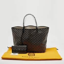 Goyard Black Goyardine Coated Canvas and Leather Saint Louis GM Tote