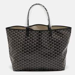 Goyard Black Goyardine Coated Canvas and Leather Saint Louis GM Tote