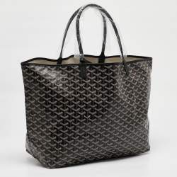 Goyard Black Goyardine Coated Canvas and Leather Saint Louis GM Tote