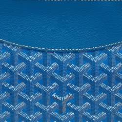 Goyard Blue Goyardine Coated Canvas and Leather Hirondelle Shoulder Bag