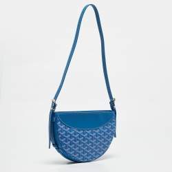 Goyard Blue Goyardine Coated Canvas and Leather Hirondelle Shoulder Bag