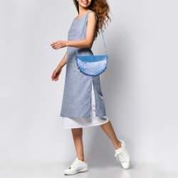 Goyard Blue Goyardine Coated Canvas and Leather Hirondelle Shoulder Bag