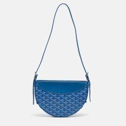 Goyard Blue Goyardine Coated Canvas and Leather Hirondelle Shoulder Bag