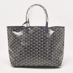 Goyard Blue Goyardine Coated Canvas and Leather Saint Louis PM Tote