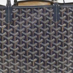 Goyard Blue Goyardine Coated Canvas and Leather Saint Louis PM Tote