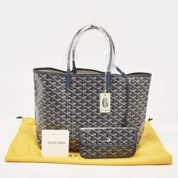 Goyard Blue Goyardine Coated Canvas and Leather Saint Louis PM Tote