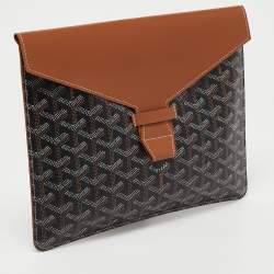 Goyard Brown Goyardine Coated Canvas and Leather Camondo II Horizontal MM Clutch