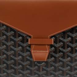 Goyard Brown Goyardine Coated Canvas and Leather Camondo II Horizontal MM Clutch