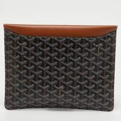 Goyard Brown Goyardine Coated Canvas and Leather Camondo II Horizontal MM Clutch