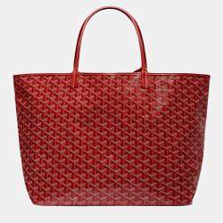 Goyard Red Goyardine Coated Canvas and Leather Saint Louis GM Tote Bag