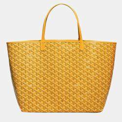 Pre Owned Goyard Yellow Goyardine Coated Canvas and Leather Saint Louis GM Tote Bag