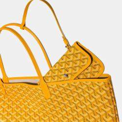 Pre Owned Goyard Yellow Goyardine Coated Canvas and Leather Saint Louis GM Tote Bag
