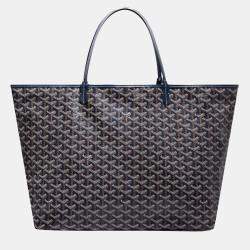 Goyard Navy Blue Goyardine Coated Canvas and Leather Saint Louis GM Tote Bag