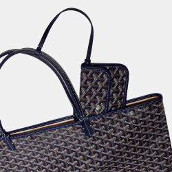 Goyard Navy Blue Goyardine Coated Canvas and Leather Saint Louis GM Tote Bag
