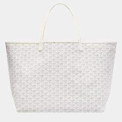 Goyard White Goyardine Coated Canvas and Leather Saint Louis GM Tote Bag