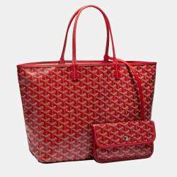 Goyard Red Goyardine Coated Canvas and Leather Saint Louis PM Tote Bag