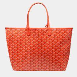 Goyard Orange Goyardine Coated Canvas and Leather Saint Louis PM Tote Bag