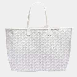 Goyard White Goyardine Coated Canvas and Leather Saint Louis PM Tote Bag