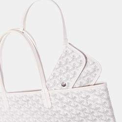 Goyard White Goyardine Coated Canvas and Leather Saint Louis PM Tote Bag