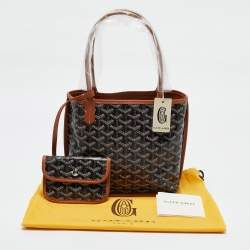 Goyard Black/Tan Goyardine Coated Canvas and Leather Mini Reversible Anjou Tote