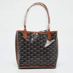 Goyard Black/Tan Goyardine Coated Canvas and Leather Mini Reversible Anjou Tote