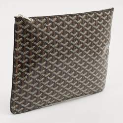 Goyard Black Goyardine Coated Canvas and Leather Senat MGM Pouch