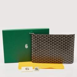 Goyard Black Goyardine Coated Canvas and Leather Senat MGM Pouch