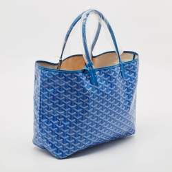 Goyard Blue Goyardine Coated Canvas and Leather Saint Louis PM Tote