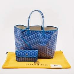 Goyard Blue Goyardine Coated Canvas and Leather Saint Louis PM Tote