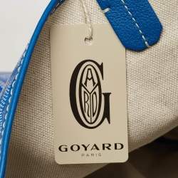 Goyard Blue Goyardine Coated Canvas and Leather Saint Louis PM Tote