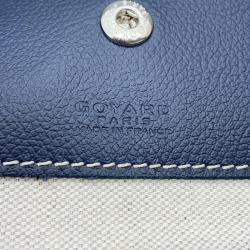 Goyard Navy Blue Pvc Coated Canvas Leather Saint Louis PM Tote Bag
