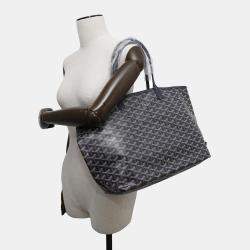 Goyard Navy Blue Pvc Coated Canvas Leather Saint Louis PM Tote Bag