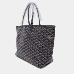 Goyard Navy Blue Pvc Coated Canvas Leather Saint Louis PM Tote Bag