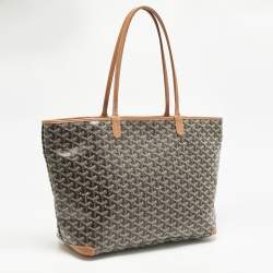 Pre Owned Goyard Brown Goyardine Coated Canvas and Leather Artois MM Tote