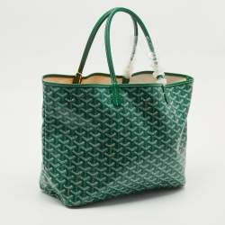 Goyard Green Goyardine Coated Canvas and Leather Saint Louis PM Tote