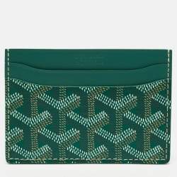 Goyard Green Goyardine Coated Canvas and Leather Saint Sulpice Card Holder