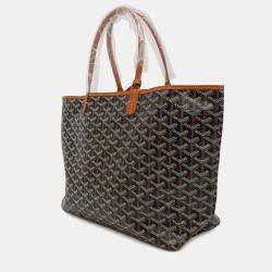 Goyard Saint Louis Natural/Black Pvc Coated Canvas Leather Size Pm