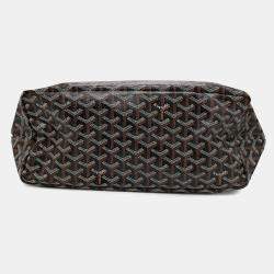 Goyard Saint Louis Natural/Black Pvc Coated Canvas Leather Size Pm