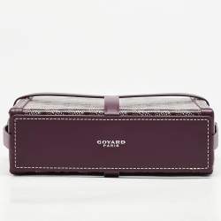 Pre Owned Goyard Burgundy Goyardine Coated Canvas and Leather Minaudière Trunk Bag