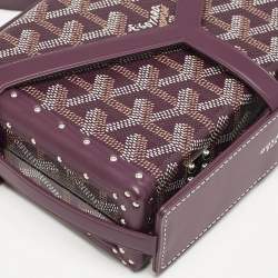 Pre Owned Goyard Burgundy Goyardine Coated Canvas and Leather Minaudière Trunk Bag