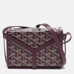 Goyard Burgundy Goyardine Coated Canvas and Leather Minaudière Trunk Bag