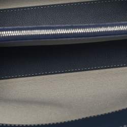 Pre Owned Goyard Blue Goyardine Coated Canvas and Leather Rouette Structure PM Shoulder Bag