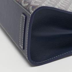 Pre Owned Goyard Blue Goyardine Coated Canvas and Leather Rouette Structure PM Shoulder Bag