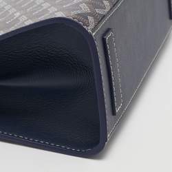 Pre Owned Goyard Blue Goyardine Coated Canvas and Leather Rouette Structure PM Shoulder Bag