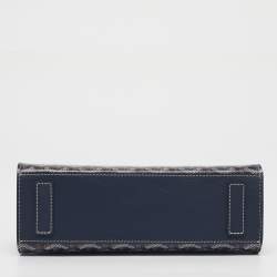 Pre Owned Goyard Blue Goyardine Coated Canvas and Leather Rouette Structure PM Shoulder Bag