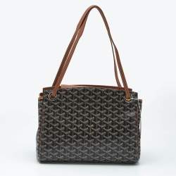 Pre Owned Goyard Brown Goyardine Coated Canvas and Leather Rouette PM Bag