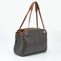 Pre Owned Goyard Brown Goyardine Coated Canvas and Leather Rouette PM Bag